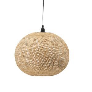 Mid-Century Modern Style Round Woven Bamboo Wooden Pendant Lamp